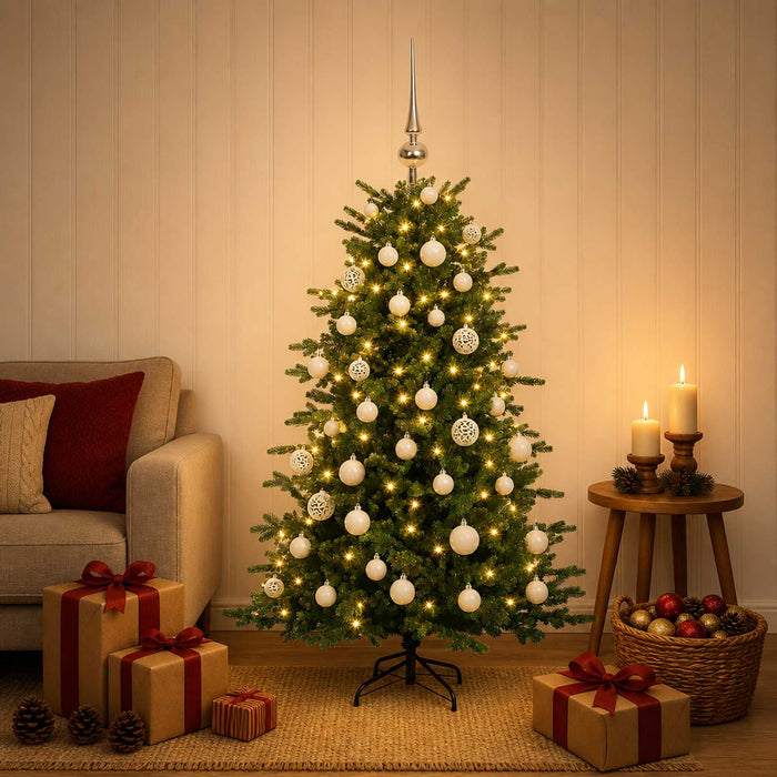 Brad de Crăciun artificial cu glob 150 cm 150 LED-uri Alb cald WALTI