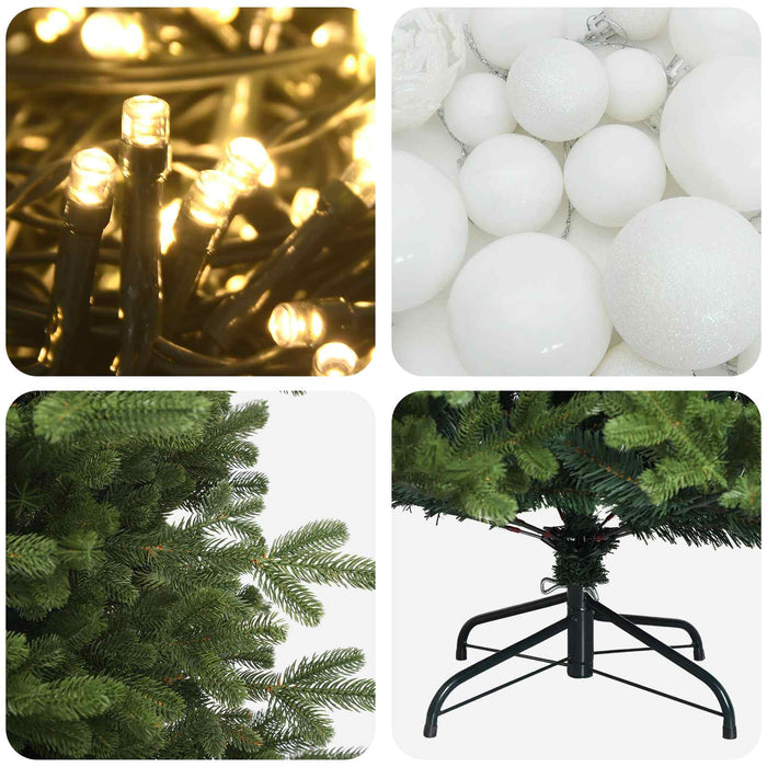 Brad de Crăciun artificial cu glob 150 cm 150 LED-uri Alb cald WALTI