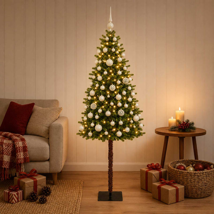 Brad de Crăciun artificial cu globuri 150 cm 150 LED-uri - WALTI WALTI