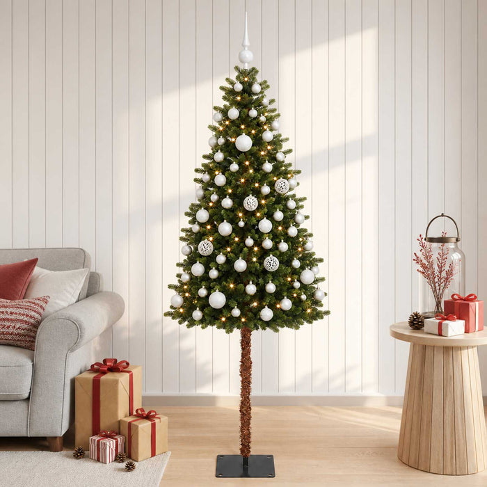 Brad de Crăciun artificial cu globuri 150 cm 150 LED-uri - WALTI WALTI