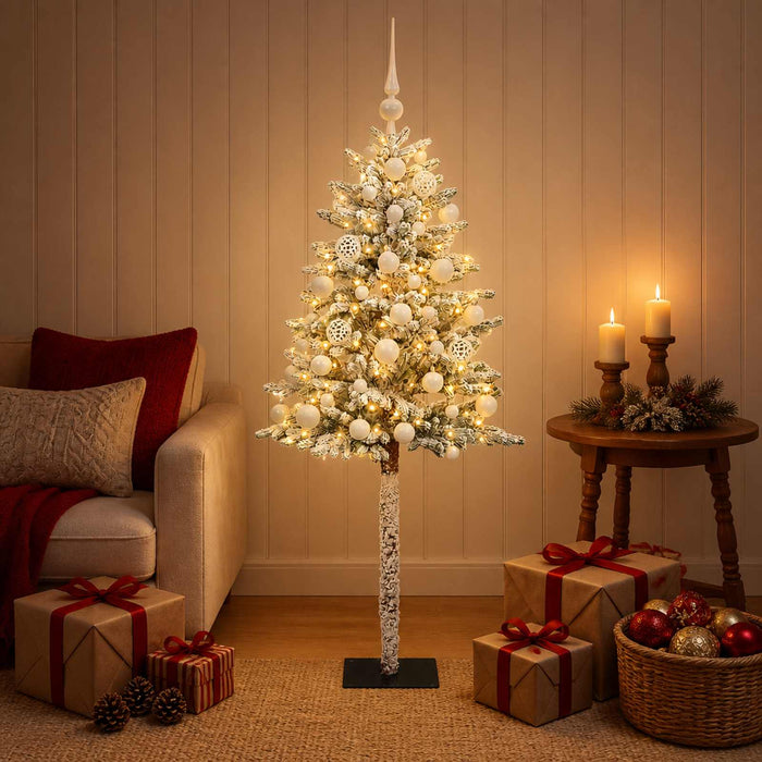 Brad de Crăciun artificial cu globuri 150 cm 150 LED-uri - WALTI WALTI