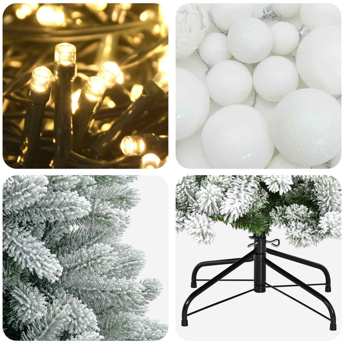 Brad de Crăciun artificial cu globuri 120 cm 150 LED-uri - WALTI WALTI