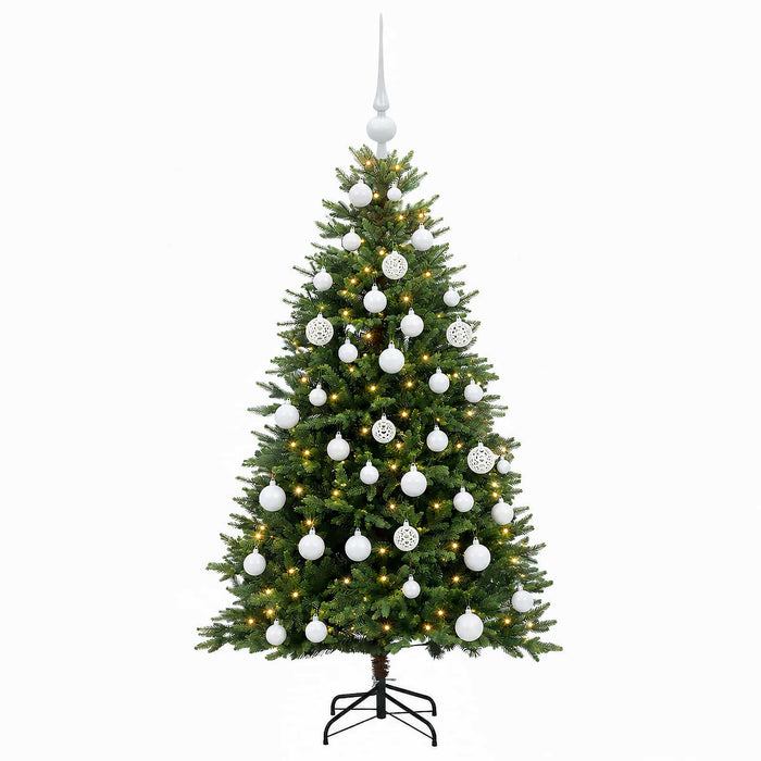 Brad de Crăciun artificial cu globuri 150 cm 150 LED-uri - WALTI WALTI