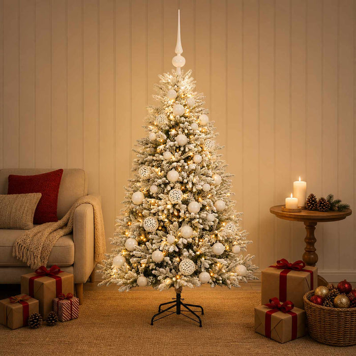 Brad de Crăciun artificial cu globuri 120 cm 150 LED-uri - WALTI WALTI