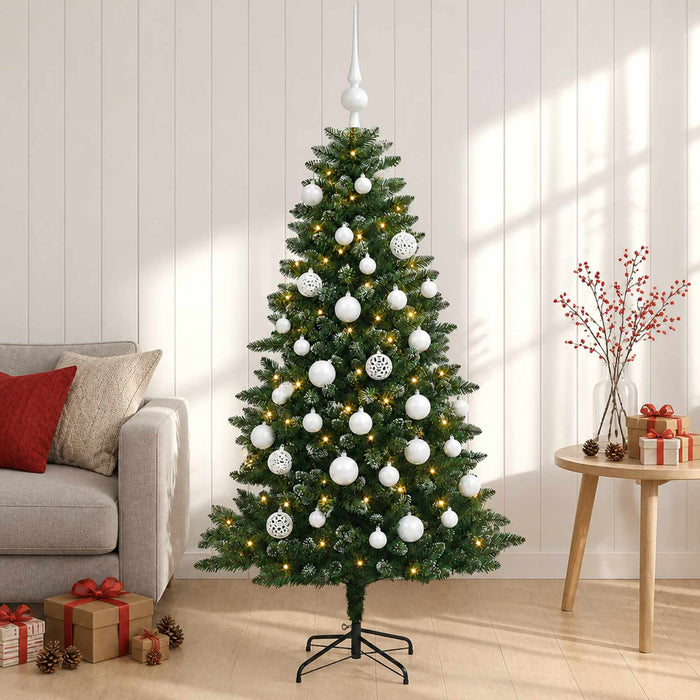 Brad de Crăciun artificial cu globuri 150 cm 150 LED-uri - WALTI WALTI