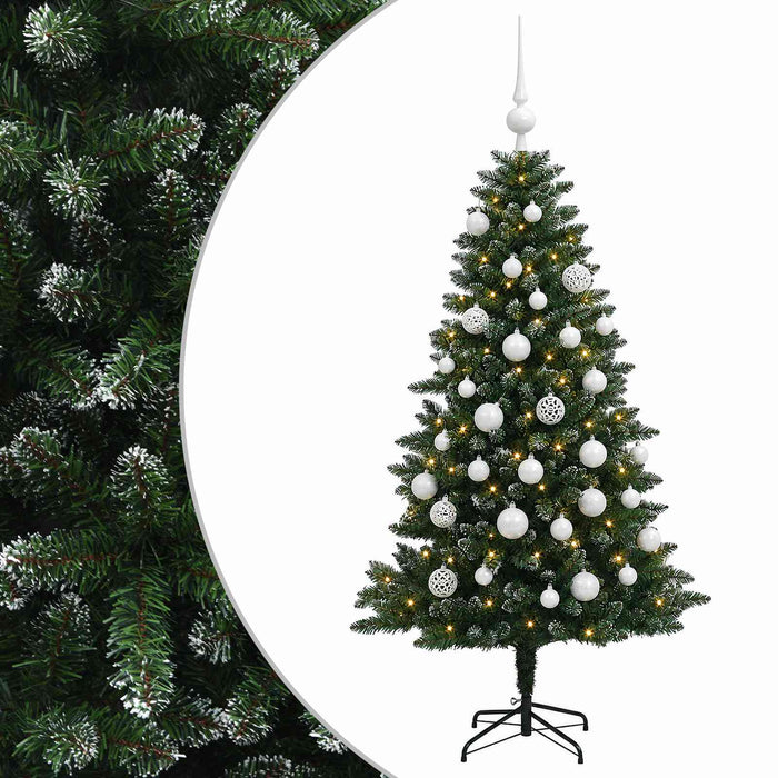Brad de Crăciun artificial cu globuri 150 cm 150 LED-uri - WALTI WALTI