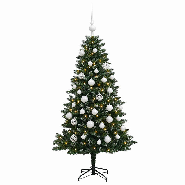 Brad de Crăciun artificial cu globuri 150 cm 150 LED-uri - WALTI WALTI