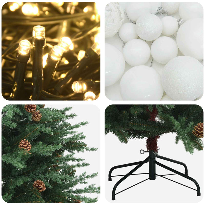 Brad de Crăciun artificial cu glob 120 cm 150 LED-uri Alb cald - WALTI WALTI