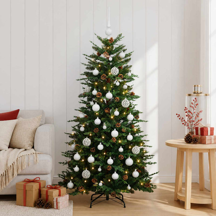 Brad de Crăciun artificial cu glob 150 cm 150 LED-uri Alb cald WALTI