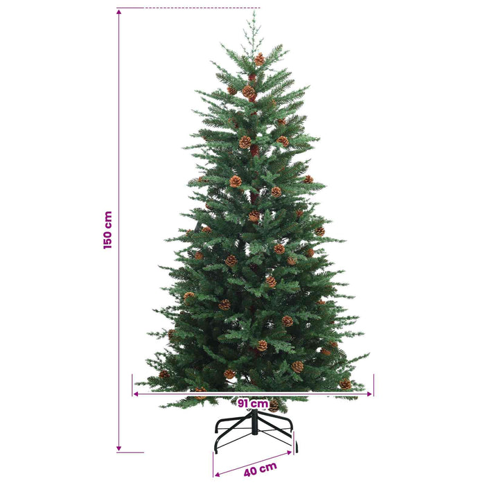 Brad de Crăciun artificial cu glob 150 cm 150 LED-uri Alb cald WALTI