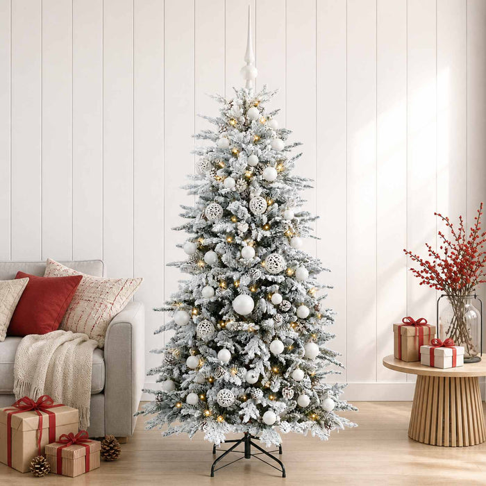 Brad de Crăciun artificial cu glob 150 cm 150 LED-uri Alb cald WALTI