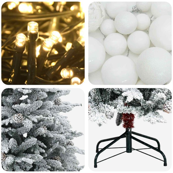 Brad de Crăciun artificial cu glob 150 cm 150 LED-uri Alb cald WALTI