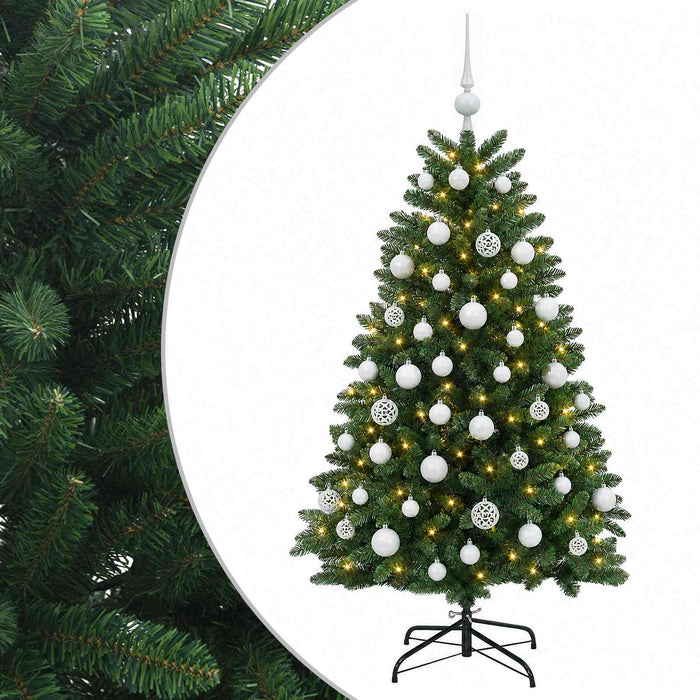 Brad de Crăciun artificial, verde mediu, cu globuri 150 cm WALTI
