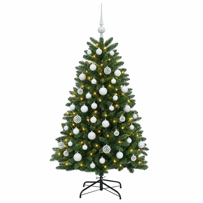 Brad de Crăciun artificial, verde mediu, cu globuri 150 cm WALTI