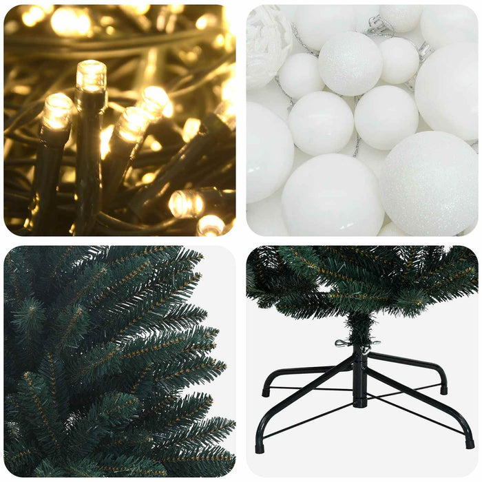 Brad de Crăciun artificial, verde închis, cu globuri 150 cm - WALTI WALTI