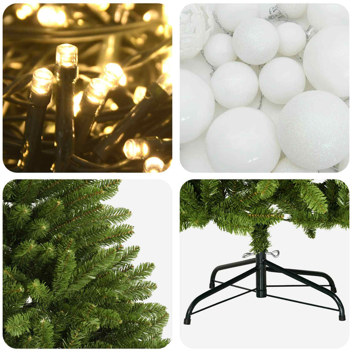 Brad de Crăciun artificial, verde deschis, cu globuri 120 cm - WALTI WALTI