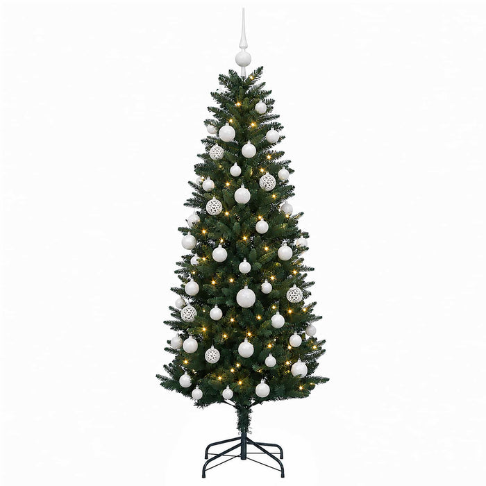 Brad de Crăciun artificial cu globuri 120 cm 150 LED-uri WALTI