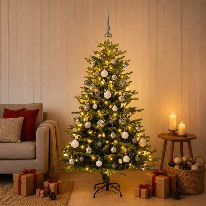 Brad de Crăciun artificial cu globuri 120 cm 150 LED-uri - WALTI WALTI
