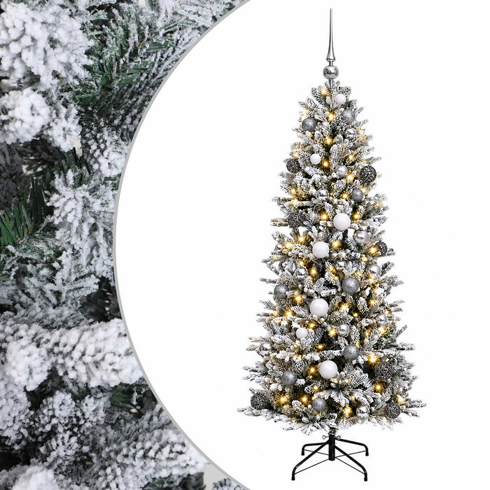 Brad de Crăciun artificial cu glob 150 cm 150 LED-uri Alb cald - WALTI WALTI