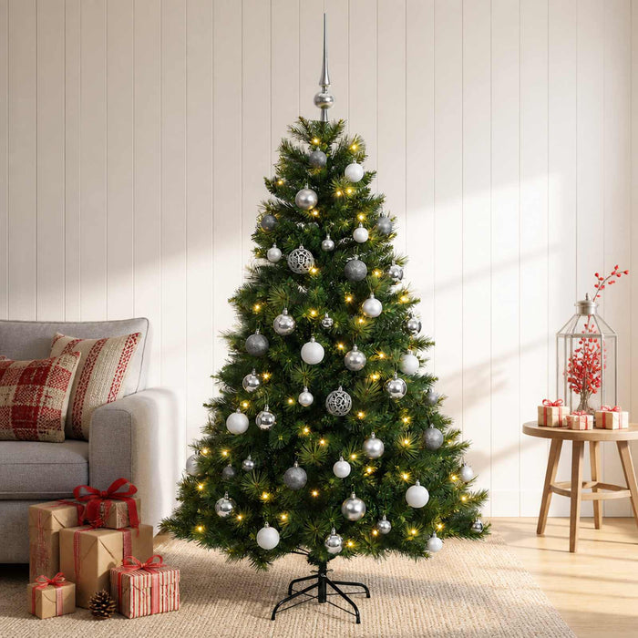 Brad de Crăciun artificial cu glob 120 cm 150 LED-uri Alb cald - WALTI WALTI