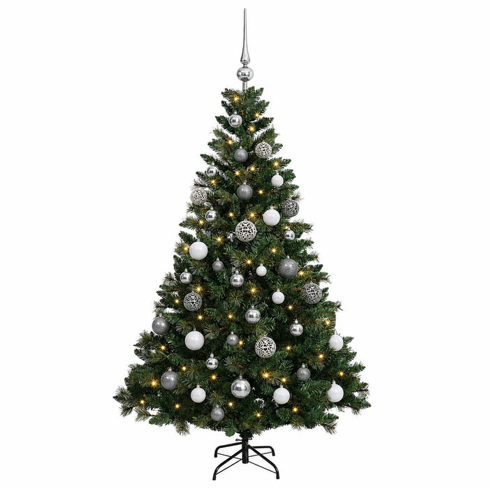 Brad de Crăciun artificial cu globuri 150 cm 150 LED-uri - WALTI WALTI