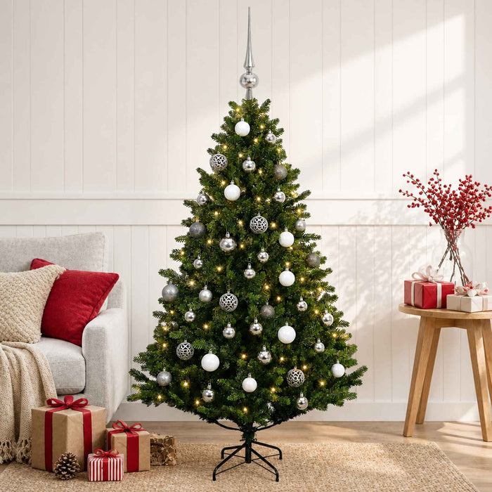 Brad de Crăciun artificial cu globuri 150 cm 150 LED-uri - WALTI WALTI