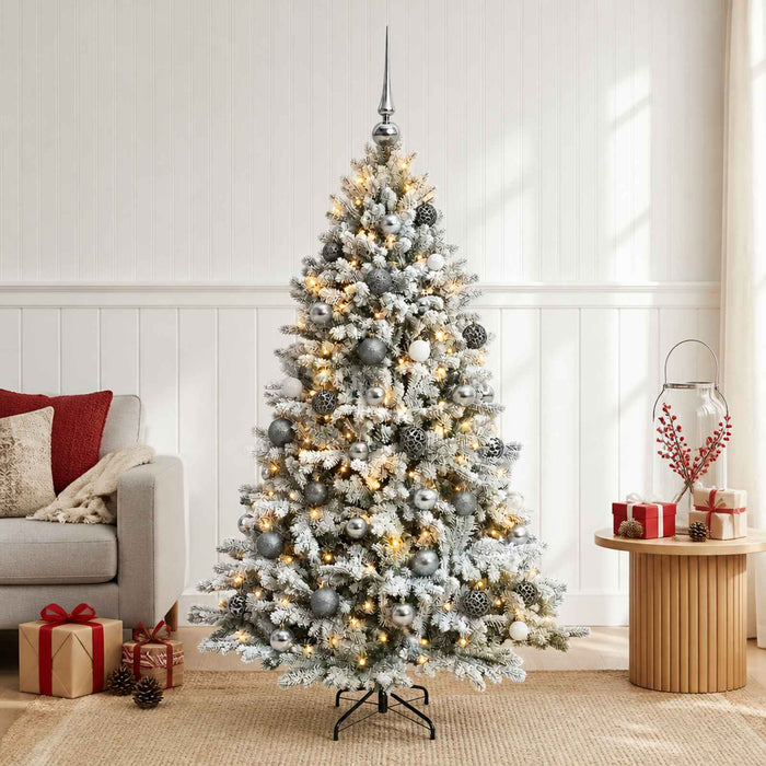 Brad de Crăciun artificial cu globuri 150 cm 150 LED-uri - WALTI WALTI