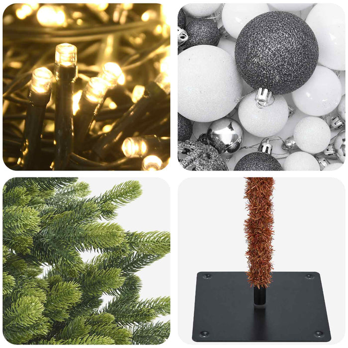 Brad de Crăciun artificial cu glob 120 cm 150 LED-uri Alb cald - WALTI WALTI