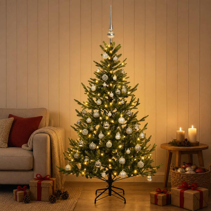Brad de Crăciun artificial cu glob 120 cm 150 LED-uri Alb cald - WALTI WALTI