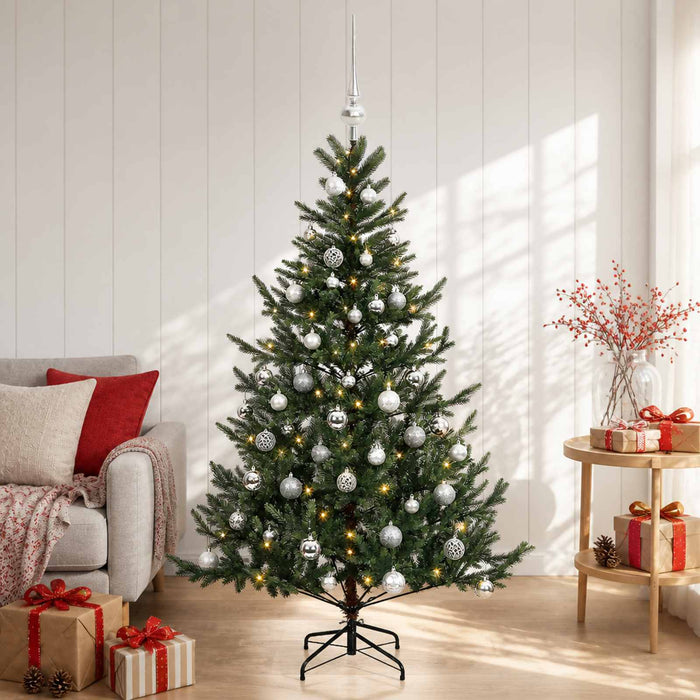 Brad de Crăciun artificial cu glob 120 cm 150 LED-uri Alb cald - WALTI WALTI