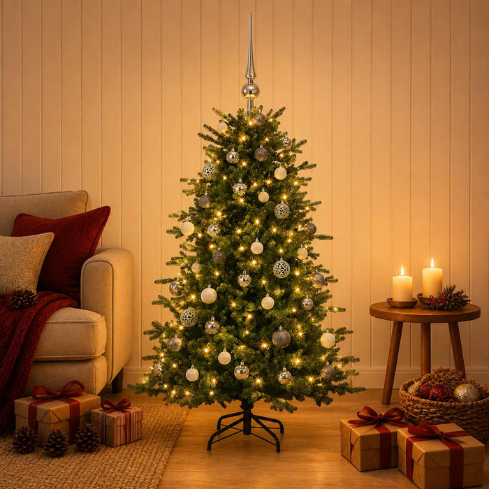 Brad de Crăciun artificial cu glob 120 cm 150 LED-uri Alb cald - WALTI WALTI