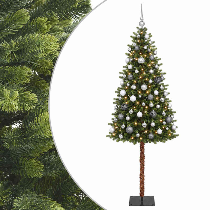 Brad de Crăciun artificial cu globuri 150 cm 150 LED-uri - WALTI WALTI