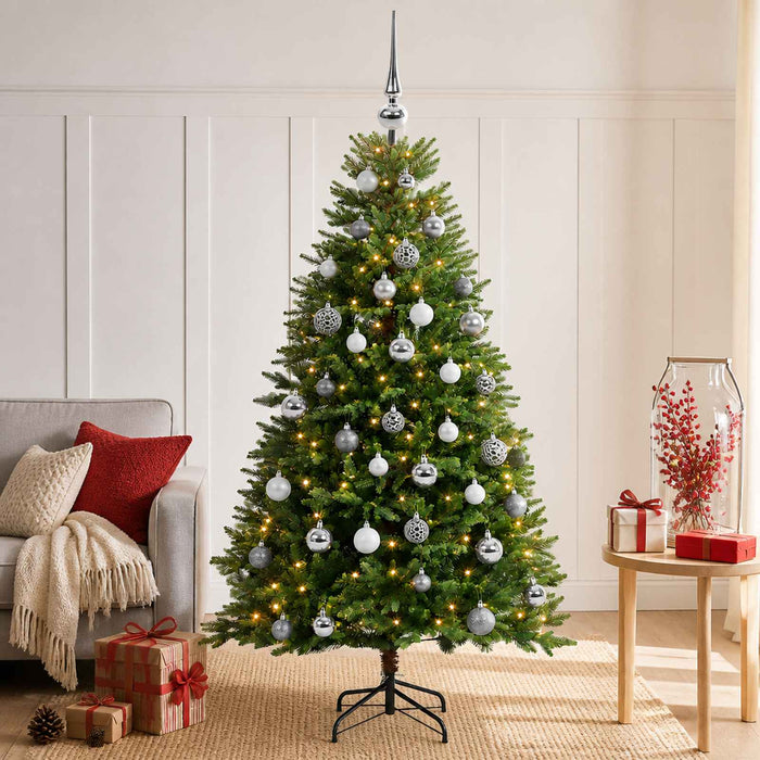 Brad de Crăciun artificial cu globuri 120 cm 150 LED-uri - WALTI WALTI