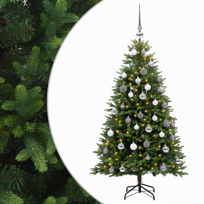 Brad de Crăciun artificial cu globuri 150 cm 150 LED-uri - WALTI WALTI