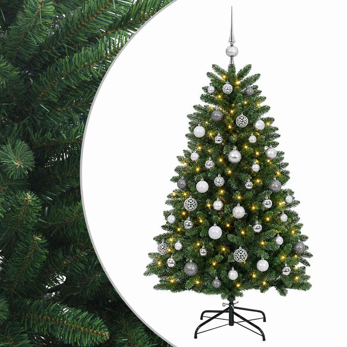 Brad de Crăciun artificial, verde mediu, cu globuri 150 cm - WALTI WALTI