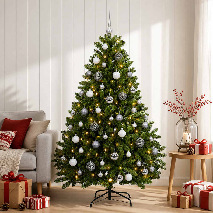 Brad de Crăciun artificial, verde deschis, cu globuri 120 cm - WALTI WALTI