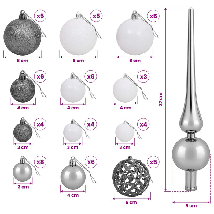 Brad de Crăciun artificial, îngust, cu globuri 150 cm - WALTI WALTI