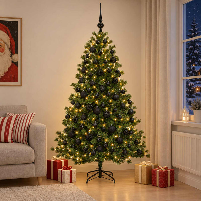 Brad de Crăciun artificial cu glob 210 cm 300 LED-uri Alb cald - WALTI WALTI