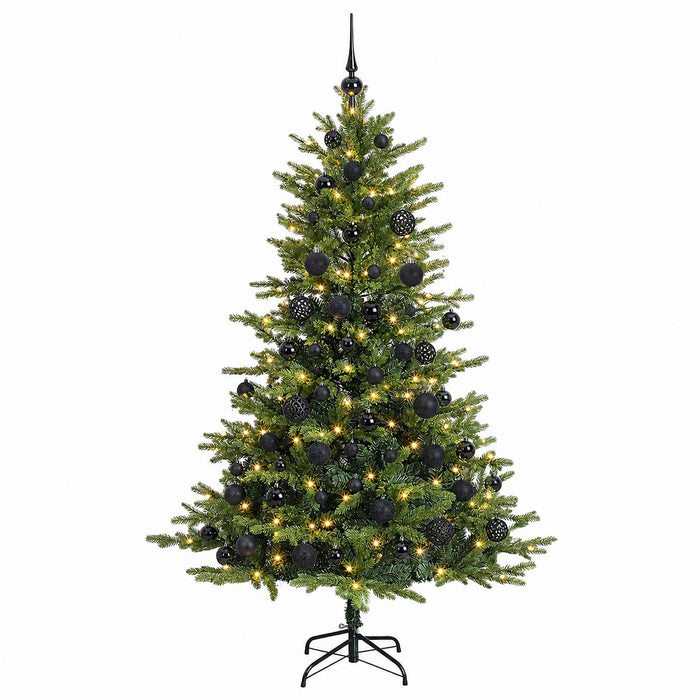 Brad de Crăciun artificial cu globuri 210 cm 300 LED-uri - WALTI WALTI