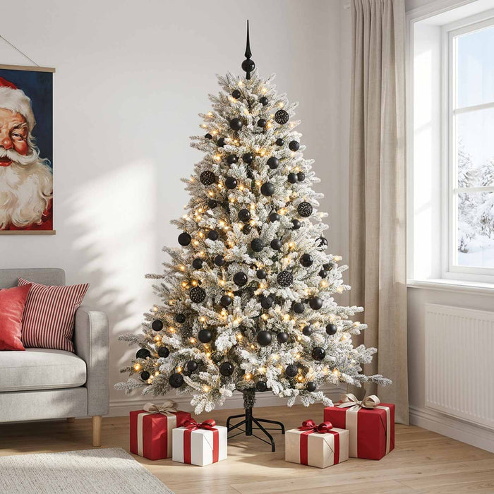 Brad de Crăciun artificial cu globuri 180 cm 300 LED-uri WALTI