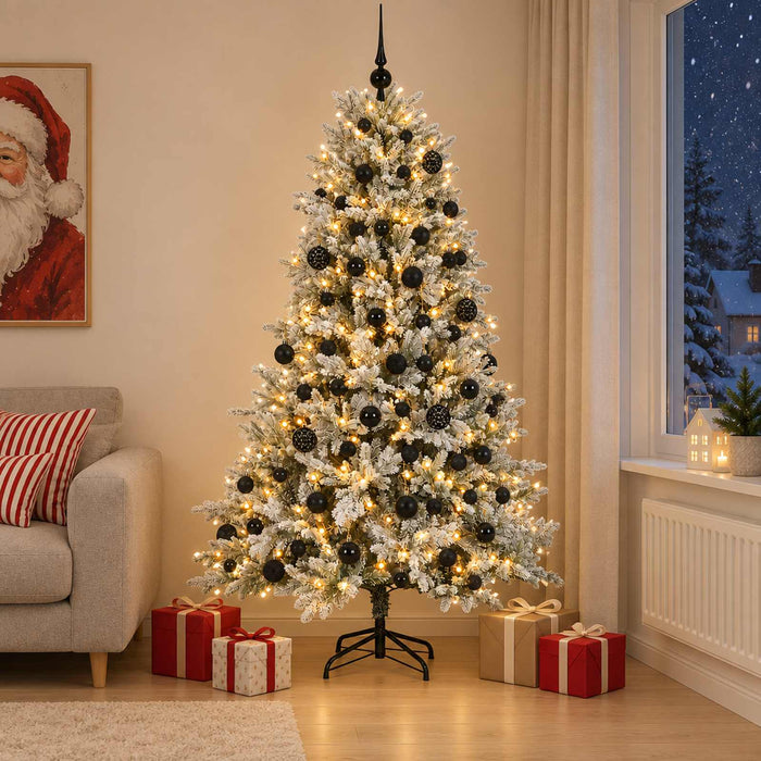 Brad de Crăciun artificial cu globuri 180 cm 300 LED-uri WALTI
