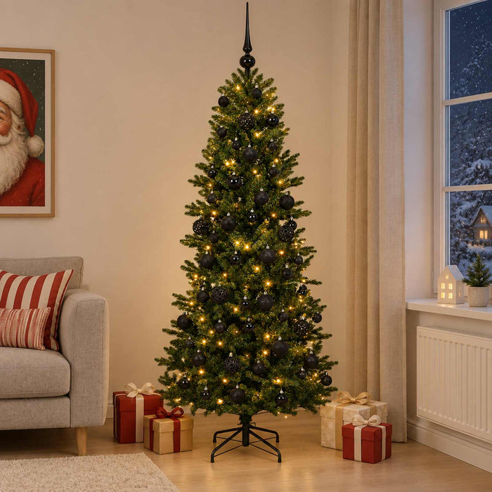Brad de Crăciun artificial cu glob 210 cm 300 LED-uri Alb cald WALTI