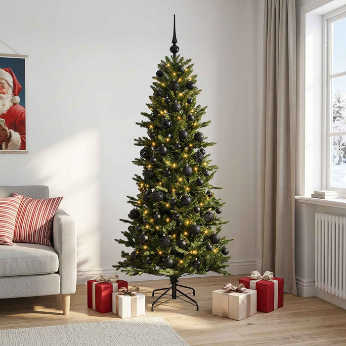 Brad de Crăciun artificial cu glob 180 cm 300 LED-uri Alb cald WALTI