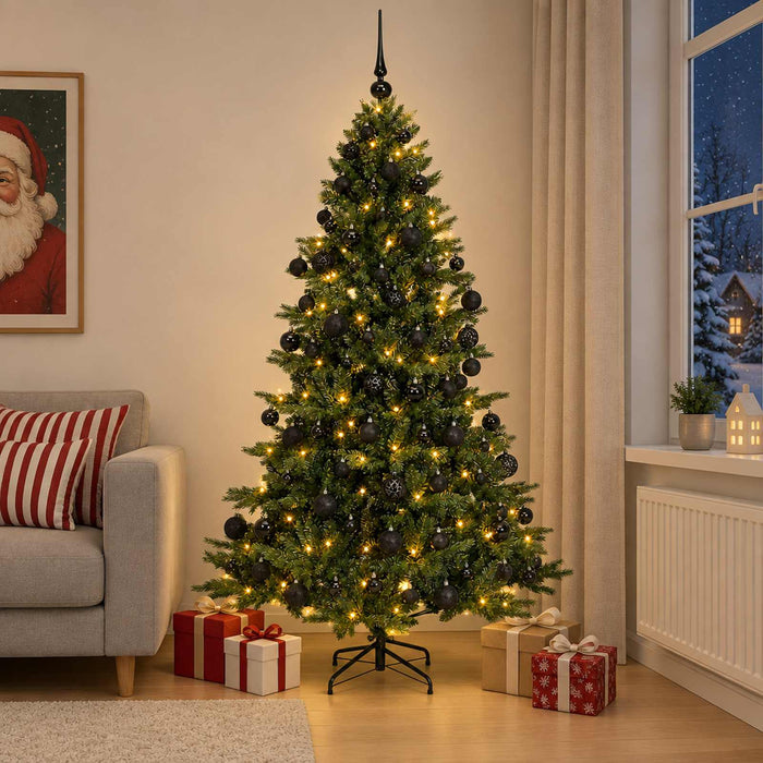 Brad de Crăciun artificial cu glob 240 cm 300 LED-uri Alb cald WALTI