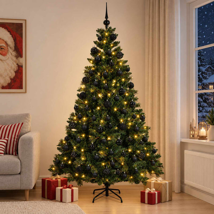 Brad de Crăciun artificial cu globuri 240 cm 300 LED-uri WALTI
