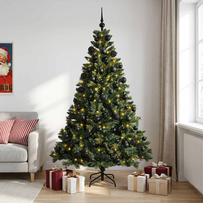 Brad de Crăciun artificial cu globuri 240 cm 300 LED-uri WALTI