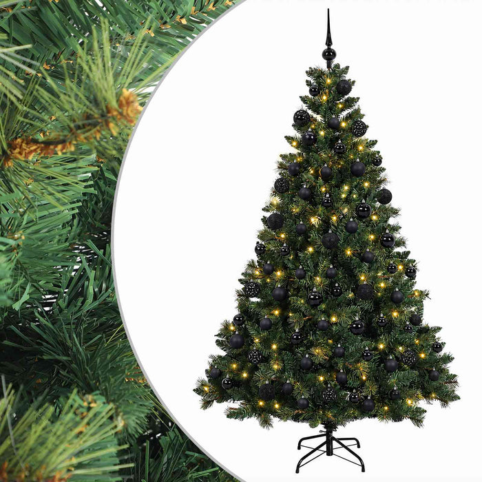 Brad de Crăciun artificial cu globuri 240 cm 300 LED-uri WALTI