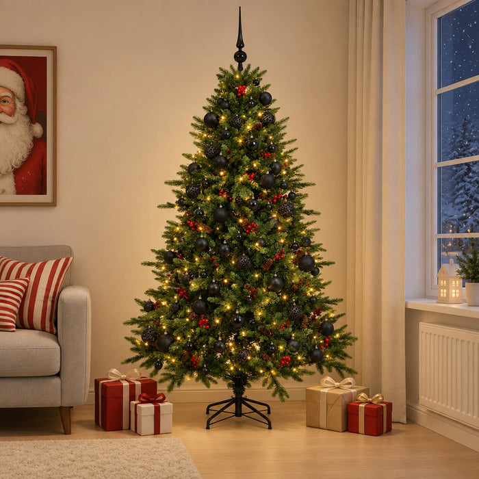 Brad de Crăciun artificial cu glob 180 cm 300 LED-uri Alb cald WALTI