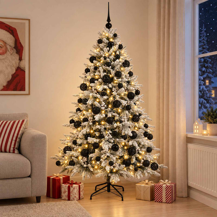 Brad de Crăciun artificial cu glob 210 cm 300 LED-uri Alb cald WALTI