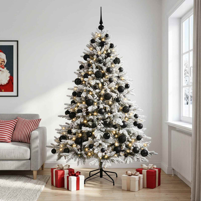 Brad de Crăciun artificial cu glob 210 cm 300 LED-uri Alb cald WALTI